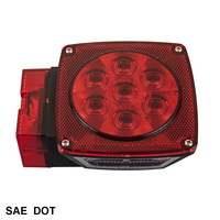Feu arrière combiné LED carré, plus de 80 pouces, feu arrière de remorque de camion, conforme à la norme FMVSS108/SAE/DOT