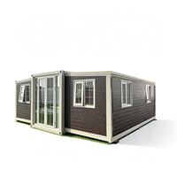 Maison conteneur extensible à double aile 20ft 40ft, maisonnette modulaire préfabriquée, maison mobile pliable pour dortoir, complexe hôtelier, bureau