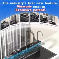 Évier de cuisine intelligent en acier inoxydable avec affichage numérique LED, édition 2025, multifonction, cascade moderne