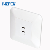Módulo de Enchufe de Pared USB-C OEM/ODM NEPCI 45x45x47mm PD3.0 65W XJY-USB-17PK-65C, Puerto Único, Carga Rápida, Superficie Mate, CE/EMC