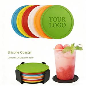 Blank Custom Eco-Friendly <b>Silicone</b> Promotional Coasters with Waterproofing Classic Design Round Shape for Drinks Cups - Product Image 1