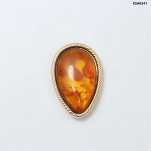 Botones Decorativos de Aleación con Incrustaciones de Ámbar, Modelo Twin Textile Erajes New Amber - Product Image 3