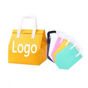 New Non Woven Restaurants Takeout <b>Waterproof</b> Lining Reinforced Handle Drink Small Food Insulated Bag - Product Image 1