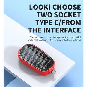 Batterie Externe <span class=keywords><strong>Solaire</strong></span> Mini et Fine Portable avec Entrée Type-C, Matériau PVC, Sortie 5W pour <span class=keywords><strong>iPhone</strong></span> Android, <span class=keywords><strong>Chargeur</strong></span> de Téléphone Portable Porte-clés - Product Image 2