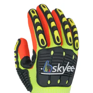 SKYEE Durable Nitrile Stainless Tpr Level 5 Anti Impact Cut Resistant Safety Work Construction Gloves For Oilfield Working