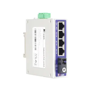 4 port industrial poe switch 1 port sc uplink 100m ip30 media konverter oem