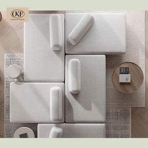 OKF Personnalisable Kaki-Couleur Cadre En Bois Simple Sectionnel Canapé Réglable Salon Chambre Meubles Nouveau Design pour Villas - Product Image 2