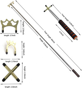 Supporto per Stecca da Biliardo Retrattile 1,5m con Testa a Forcella Bassa e Alta, Testa a Croce Rimovibile, Strumento Antiscivolo per Snooker - Product Image 3