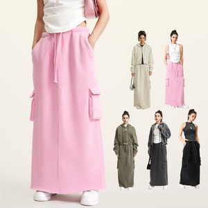 Design alla moda <span class=keywords><strong>camicie</strong></span> sportive sportive da donna di alta qualità autunno <span class=keywords><strong>Etro</strong></span> Wash Casual a trapezio gonne in pile lunghe mezza sottoveste - Product Image 4