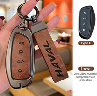 Accessoires automobiles : Housse de protection pour clé de voiture en cuir et alliage de zinc pour Hava F7, GWM XY, H6, H9, modèle 2026