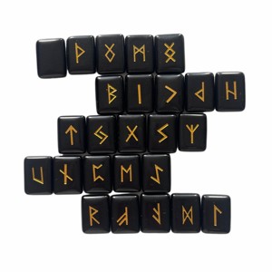 Venta al por mayor de fábrica: Piedra curativa energética personalizada con runas y letras curvadas a mano - Product Image 5