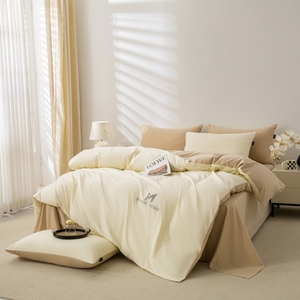 Nouvelle parure de lit quatre pièces en coton pour l'automne et l'hiver 2025, coton pur, drap de lit chaud, housse de <span class=keywords><strong>couette</strong></span>, drap-housse, ensemble trois pièces - Product Image 2