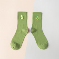 Chaussettes en coton brodées personnalisées de haute qualité pour femmes, couleurs OEM, motifs de fruits mignons