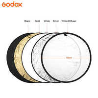Godox 5-en-1 60/80/110cm Diffuseur de lumière portable Réflecteurs de photographie pliables pour studio photo Accessoire multicolore