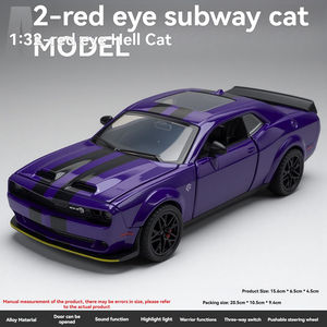 Coche de Metal a Escala 1:32 DC Challenger Charger SRT, con Amortiguador, Simulación de Sonido y Luz, Puertas Abatibles, Modelo de Coche de Aleación - Product Image 6