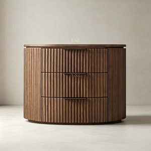 <span class=keywords><strong>Comodino</strong></span> Moderno in Legno Scanalato con Texture Ondulata, 3+ Cassetti, Ecologico, Fatto a Mano, Mobile da Camera da Letto - Product Image 5