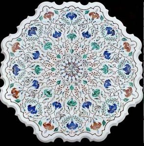 Round Designer Handcraft Excellent Restaurant <b>Coffee</b> <b>Table</b> Top - Product Image 5