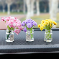 Mini vase en verre, ornement de voiture, conteneur de fleurs artificielles, décoration intérieure de la console centrale de la voiture, accessoire cadeau