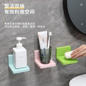 Wall Mounted Corner Storage Rack No <b>Drill</b> Installation For Bathroom Kitchen Multi Color 1 Layer Tray - Product Image 4
