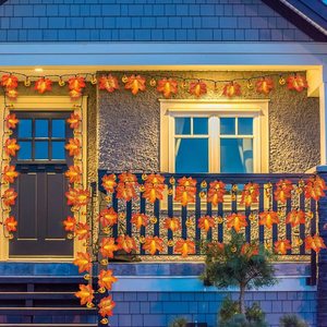 Halloween Chuỗi đèn LED bí ngô và <span class=keywords><strong>Maple</strong></span> <span class=keywords><strong>Leaf</strong></span> Đèn năng lượng mặt trời ánh sáng hoặc mùa thu Tạ Ơn Halloween trong nhà ngoài trời trang trí - Product Image 6