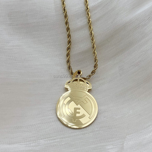 Collar con Colgante del FC <span class=keywords><strong>Barcelona</strong></span> con Opción de Grabado, Acero Inoxidable, Collar de Fútbol, Joyería Deportiva - Product Image 3