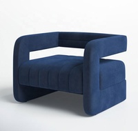 Fauteuil d'appoint en velours pour hall d'hôtel, style nordique moderne et luxueux, mobilier de salon, fauteuil en tissu bouclé, chaise de canapé