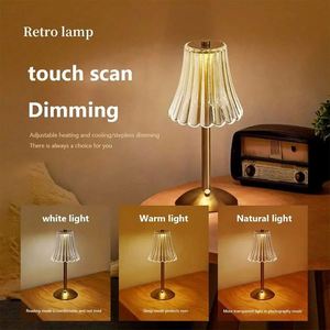 Crystal <b>LED</b> <b>Table</b> Lamp Rechargeable Touch Control 3 Color Dimmable Night Light for Bedroom USB Desk Lamp for <b>Bedside</b> Reading - Product Image 6
