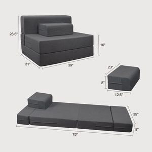 Sofá <span class=keywords><strong>Cama</strong></span> Individual Convertible, Cómodo y Plegable, Sofá <span class=keywords><strong>que</strong></span> <span class=keywords><strong>se</strong></span> <span class=keywords><strong>Convierte</strong></span> <span class=keywords><strong>en</strong></span> <span class=keywords><strong>Cama</strong></span> - Product Image 2