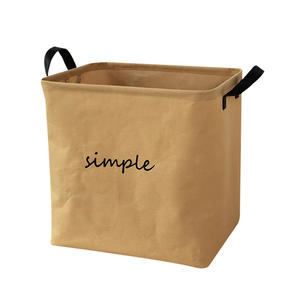 Panier à linge simple en coton et lin, grande capacité, pliable, rectangulaire, organisateur de rangement pour vêtements, jouets, collations - Product Image 2