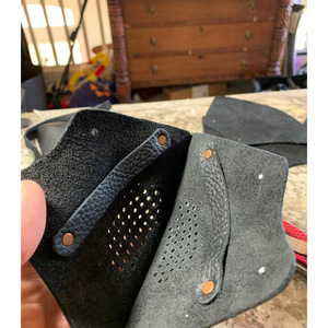 Leather dust mask/face shield, punk cycling breathable face shield, DIY customizable with filter <b>clips</b>. - Product Image 2