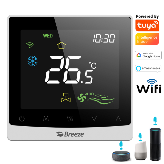 Tuya Wifi Fan Thermostat Smart in Room Rs485 Modbus Program Thermostat Ac Control