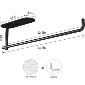 Porte-rouleau de papier toilette mural moderne en alliage de zinc sans perçage, auto-adhésif, pour cuisine et salle de bain - Product Image 4