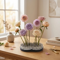 Kenzan Ikebana japonais en forme de grenouille à fleurs avec 454 aiguilles en acier inoxydable, style Soleil-Lune, pour centre de table d'hôtel ou de maison