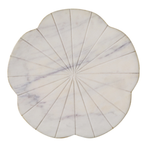 Vassoio Decorativo in Marmo Bianco con Bordo Dorato a Forma Ondulata, Centrotavola per Arredamento Casa, Accento per Tavolino da Caffè - Product Image 6