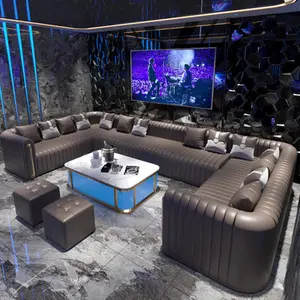 YOUTAI sofa KTV kamar, furnitur bar ruang VIP klub malam, sofa malas kulit nyaman modis 2024