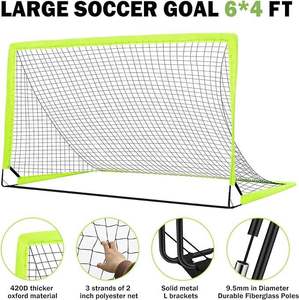 <span class=keywords><strong>But</strong></span> de football pliable portable TuoLian, 180x120x120cm, en nylon, jaune fluorescent et bleu, pour jeunes, cadre extérieur - Product Image 2
