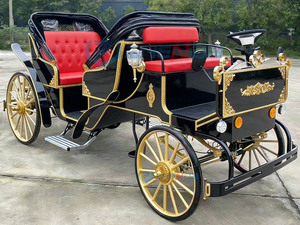 Chinese Antique Red Sightseeing Horse Travel Horse-drawn Carriage Wedding Tourism Natural Carriage - Product Image 6