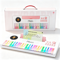 Alat Musik Piano Elektronik 37 Tuts Pelangi Mainan Anak-anak Keyboard Piano Digital dengan Lampu Led Pendidikan Dini untuk Pemula