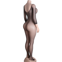 Combinaison en résille avec strass, collants de danse, tenue de scène, lingerie de club, string, tenue de strip-teaseuse, vêtements de nuit sexy