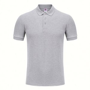 Polo en tissu gris uni à séchage rapide, brodé XXL, avec logo publicitaire personnalisé, idéal pour uniforme d'entreprise - Product Image 1