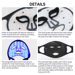 Máscara <span class=keywords><strong>Facial</strong></span> <span class=keywords><strong>LED</strong></span> Infrarroja de Terapia de Luz Roja para Uso Doméstico, Inalámbrica, con Etiqueta Privada Personalizada 510K - Product Image 2