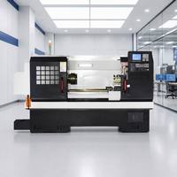 Tour CNC à lit plat robuste horizontal, machine de tournage complète