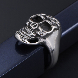 Skull <b>Ring</b> Men's <b>Titanium</b> Steel Flame Design SA104 Fashion Jewelry Gift - Product Image 4