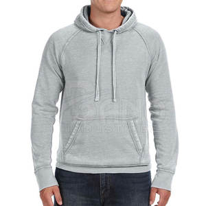 Automne/hiver hommes mode sweat à capuche lavage à l'acide conception fermeture éclair Style col à capuche couleur unie couleurs personnalisées sweat - Product Image 1