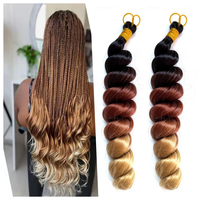 Extensions de cheveux synthétiques en spirale ondulée lâche, 14 pouces, 75g, courtes, pour tresses au crochet, pour femme