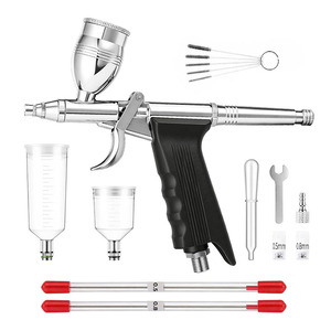 Kit aérographe Haima Xuan 0.3 0.5 0.8mm à double action et alimentation par gravité pour la peinture artistique, la modélisation et la réparation de meubles - Product Image 1