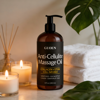 Huile de massage anti-cellulite pour la peau, grand flacon de 240 ml - pour la thérapie par massage - Contient des huiles essentielles de citron et d'eucalyptus, unisexe