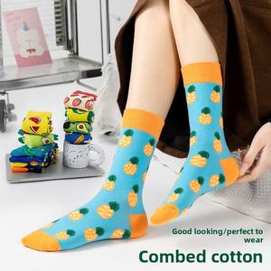 Vente <span class=keywords><strong>chaude</strong></span> mi-mollet fruits nourriture classique Design Original hommes femmes chaussettes d'équipage tricotées pour le printemps pour <span class=keywords><strong>Amazon</strong></span> vente en gros - Product Image 4