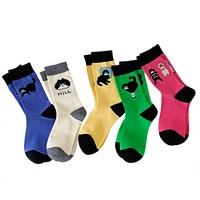 Nouvelle collection Automne/Hiver 2022 Mumuwood : Chaussettes mi-mollet en coton respirantes, jacquard, motif chat de dessin animé, mignonnes et tendance, pour femme, effet rajeunissant