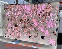 Luxuriöse Moderne Natürliche Alpinus Transluzente Granit-Design Polierte Großformatige Platte Feder-Kristallstein mit Design Küchenarbeitsplatte